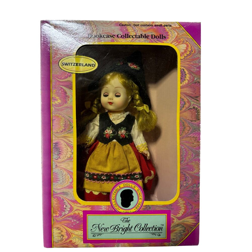 The New Bright Collection Bookcase Collectible Switzerland Doll